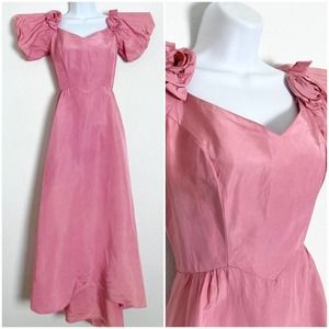 Vintage 80s Pretty In Pink Prom Dress Size XXS / XS
